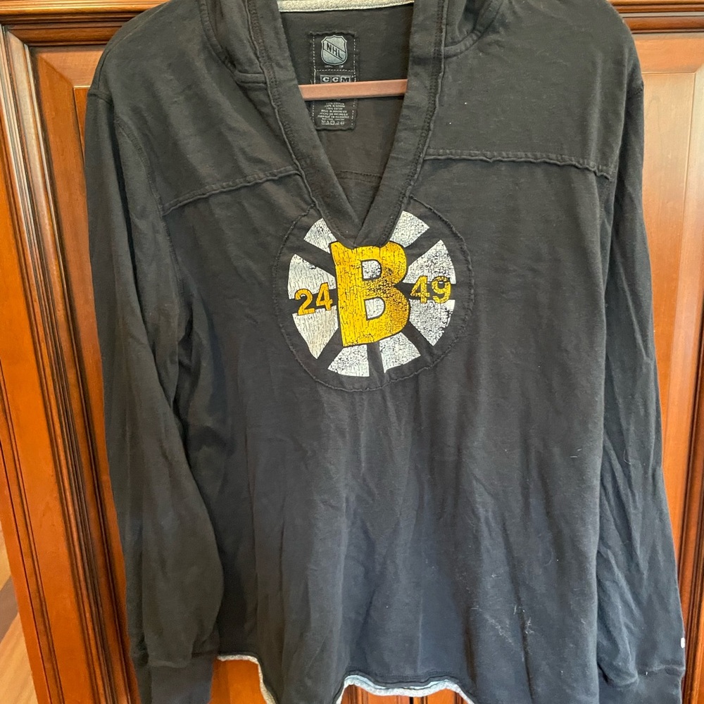 CCM Black Long Sleeve Shirt with White Logo